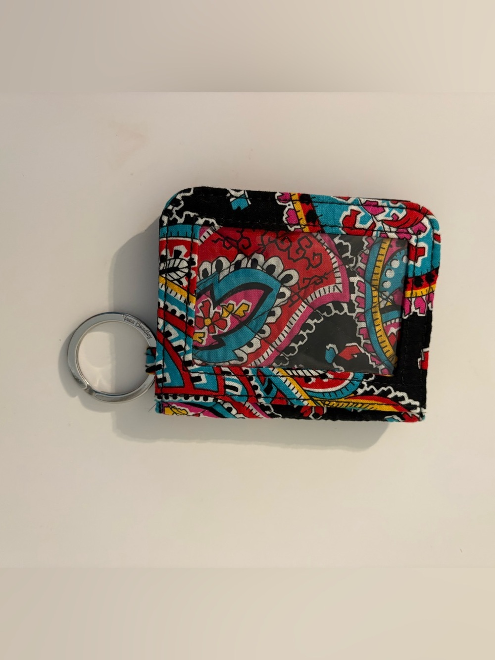 Multicolor Paisley Vera Bradley Fabric Card Holder Keychain